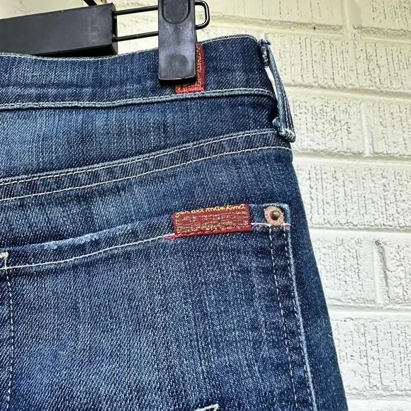 Seven for all Mankind Vintage Y2K Dark Wash Capri Jeans - Picture 3 of 5